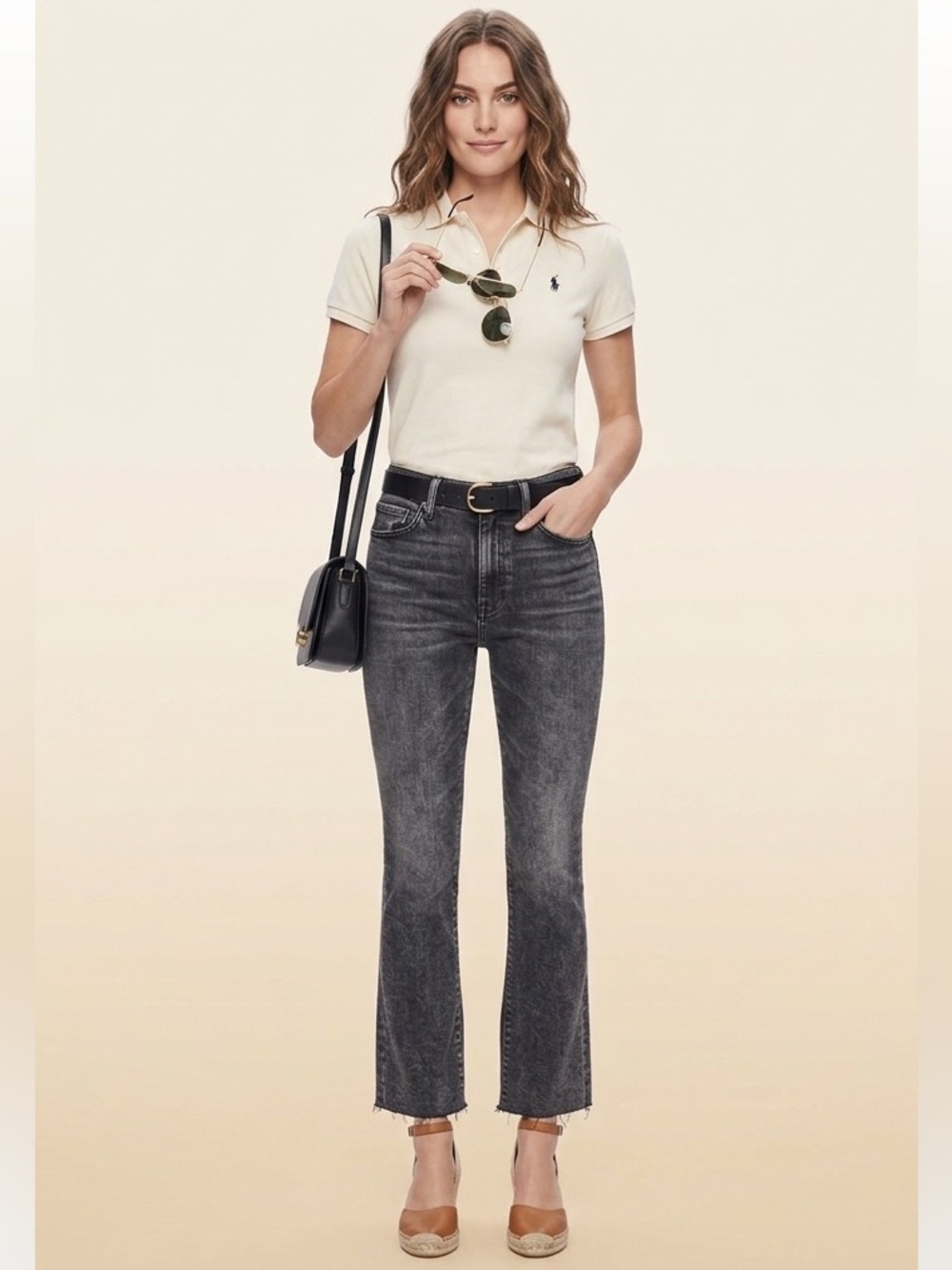MOTHER Black High Waisted Rascal Ankle Snippet Jeans Size 25 Cotton Blend